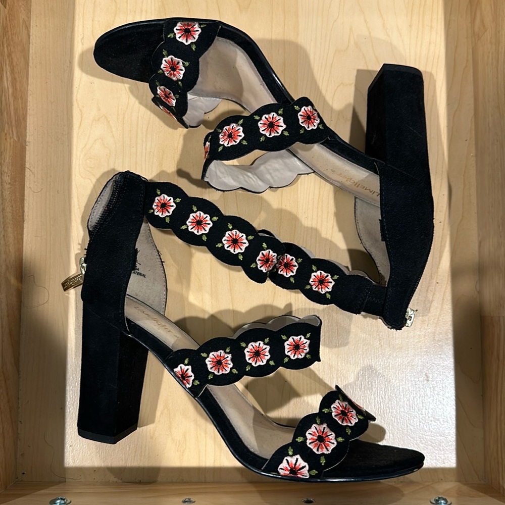 Limelight Floral Block Heeled  Sandals